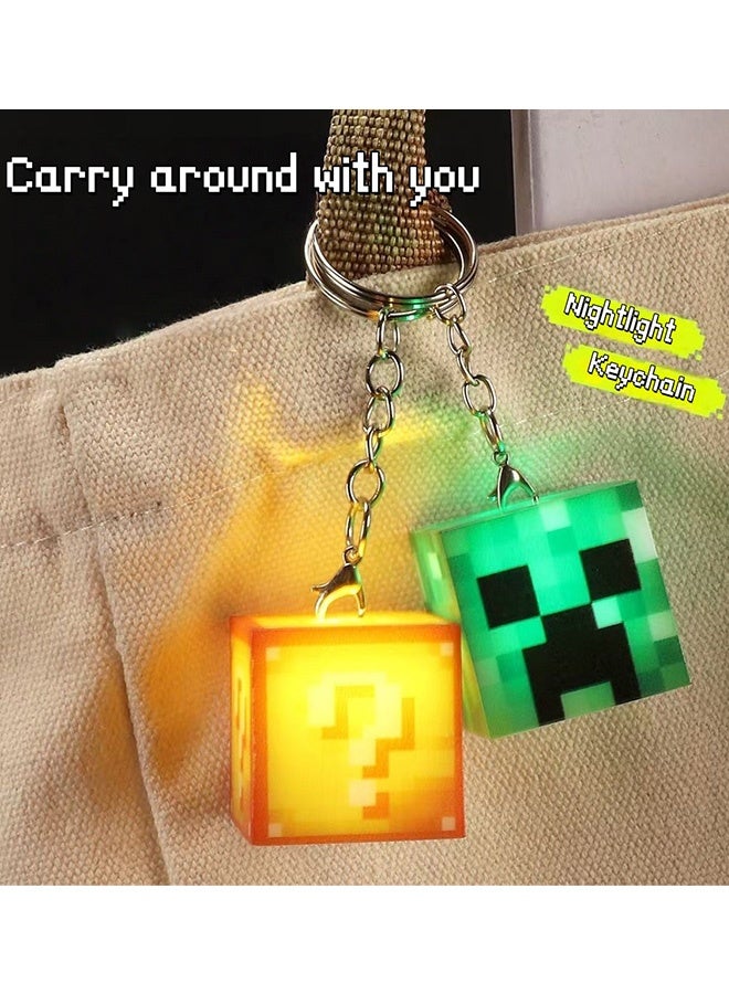 Minecraft Creeper Glowing Keychain Night Light USB Rechargeable Portable LED Lamp Durable ABS Keyring for Fans Perfect for Backpack Decor Nighttime Use Party Favors Collectible Gifts - Image 4